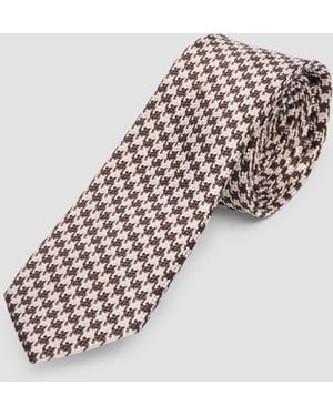 S.oliver Krawatte aus Seidenmix mit Jacquard-Muster - Weiß