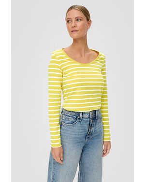 S.oliver Longsleeve aus Baumwollstretch - Gelb