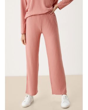 S.oliver Loungehose mit Rippstruktur - Pink