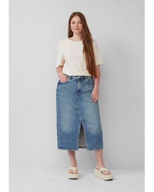 QS Denim Midi-Rock - Blau
