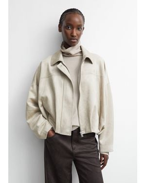 Comma, Fake-Velours-Blouson - Natur
