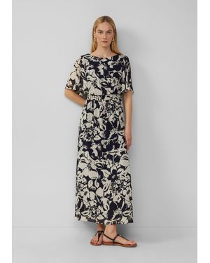 S.oliver Maxikleid aus Chiffon mit Print - Weiß