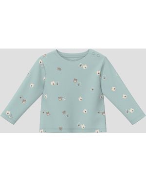 S.oliver Unisex Langarmshirt mit All-over-Print - Blau