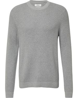 S.oliver Strickpullover Mit Crew Neck Und Strukturmuster - Grau