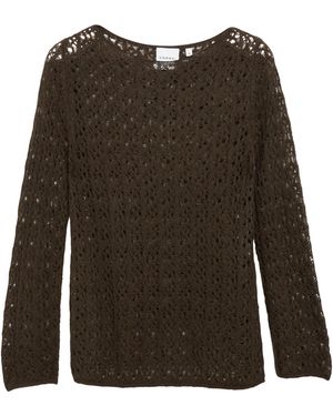 Comma, Ajourstrick-Pullover Aus Alpakamix - Braun