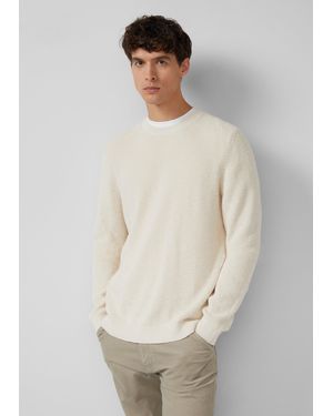 S.oliver Strickpullover mit Crew Neck und Strukturmuster - Weiß