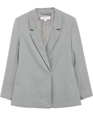 Comma, Oversized Blazer Mit Verdecktem Knopf - Grau