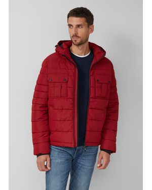 S.oliver Sportive Puffer-Jacke mit abnehmbarer Kapuze - Rot