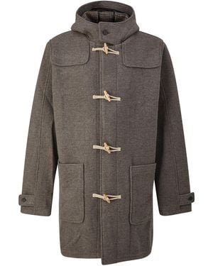 S.oliver Wollmix-Dufflecoat Mit Kapuze Und Aufgesetzten Taschen - Grau