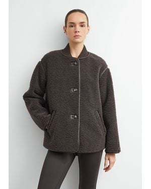 Comma, Teddy-Jacke Im Loose Fit - Grau