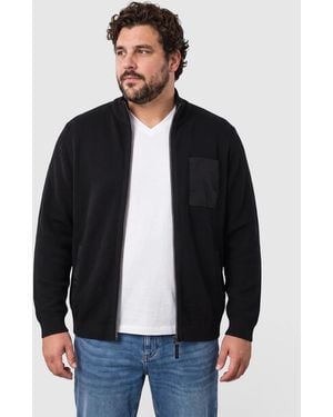 S.oliver Strickjacke Mit Struktur Und Kontrastdetails - Grau