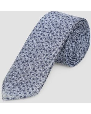 S.oliver Elegante Business-Krawatte aus Seidenmix mit Jacquard-Muster - Blau