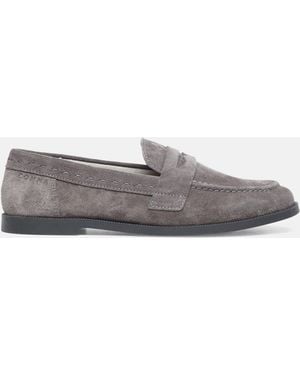 Comma, Loafer Aus Veloursleder - Grau