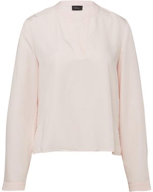 S.oliver Modal-Bluse Mit Tunika-Ausschnitt - Weiß