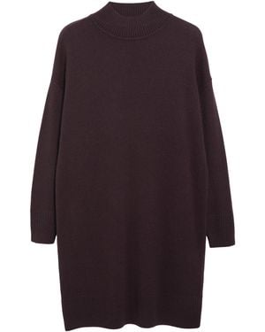 Comma, Strickkleid Mit Stehkragen - Lila