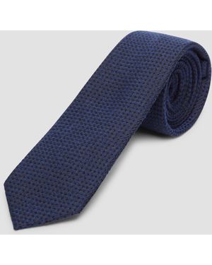 S.oliver Jacquard-Krawatte in Woll-Optik - Blau
