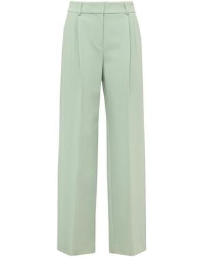 Comma, Wide-Leg-Hose Mit Falten Und Doppeltem Bund - Grün