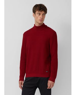 S.oliver Rollkragen-Strickpullover aus reiner Baumwolle - Rot