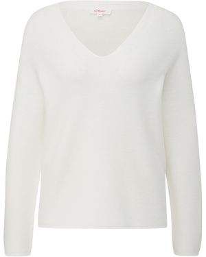 S.oliver Pullover Mit V-Ausschnitt - Weiß