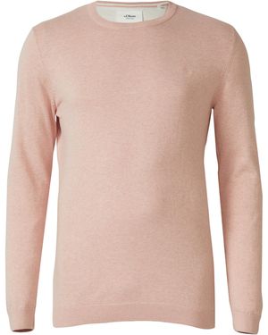 S.oliver Strickpullover Mit Logo-Stickerei - Pink