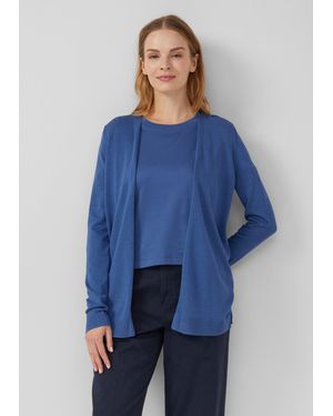 S.oliver Cardigan aus Viskose-Baumwoll-Mix - Blau