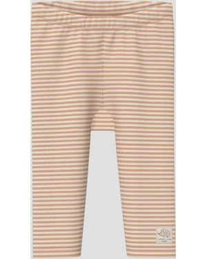 S.oliver Unisex Hose aus geringelter Baumwoll-Rippware - Natur