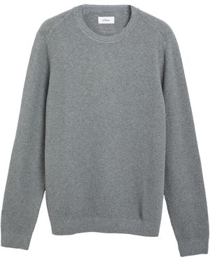S.oliver Struktur-Pullover Aus 100% Baumwolle - Grau