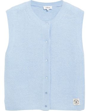 S.oliver Strickweste Aus Alpakamix - Blau