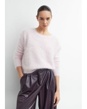 Comma, Pullover Aus 100% Gebürstetem Kaschmir - Weiß