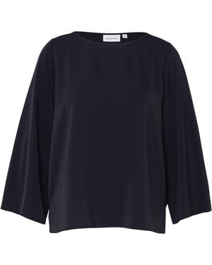 Comma, Fließende Bluse Mit Weitem Ärmel - Blau