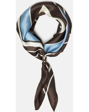 S.oliver Tuch Aus 100% Seide Mit Schmuckring - Blau