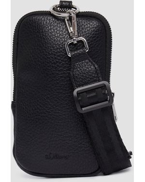 S.oliver Handy-Tasche aus Lederimitat mit Leo-Lining - Schwarz