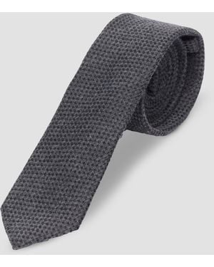 S.oliver Jacquard-Krawatte in Woll-Optik - Grau