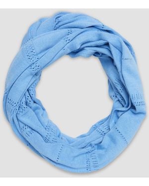 S.oliver Loop-Schal Aus Feinstrick Mit Strickmuste - Blau