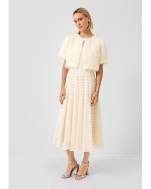 S.oliver Maxikleid Aus Mesh Mit Reißverschluss Und Unterkleid - Weiß