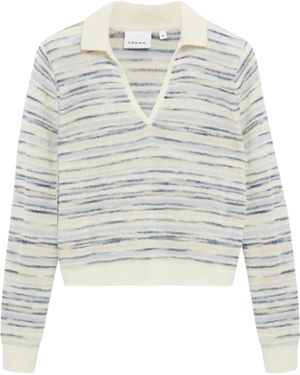 Comma, Leichter Alpakamix-Pullover Mit Kragen - Weiß