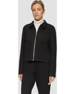 S.oliver Viskosemix-Jacke mit Hemdkragen - Schwarz