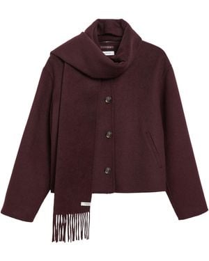 Comma, Doubleface-Jacke Mit Abnehmbarem Schal - Rot
