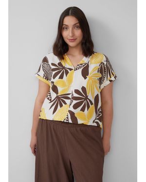 S.oliver Strukturierte Bluse mit Raff-Details - Braun