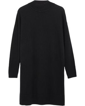 Comma, Strickkleid Mit Stehkragen - Schwarz