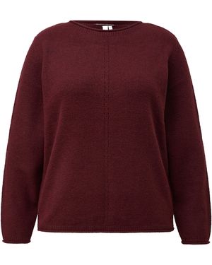 QS Weicher Pullover Mit Rollkanten - Rot