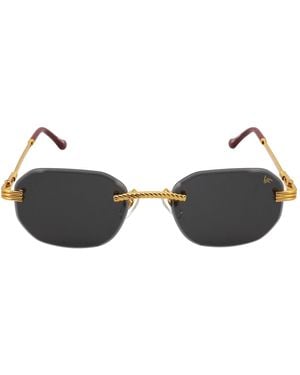 Vintage Frames Company Vf Hustler Drill Mount 0032 Rectangle Sunglasses - Black