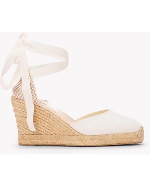 Soludos Marseille Wedge Espadrille | Linen Color | Oasis White