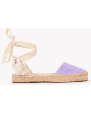 Soludos Lauren Lace Up Espadrille | Vichy | Blue-pink