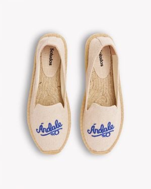 Soludos Smoking Espadrille | Embroidery | Andale - Natural Undyed