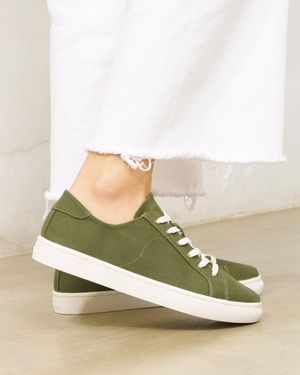 Olive green platform sneakers hot sale