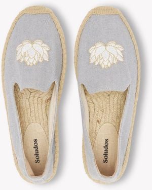 Soludos Womens_espadrilles_the Smoking_embroidery_dolphin Blue - White Lotus