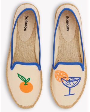 Soludos Smoking Espadrille | Embroidery | Aperol - Natural Undyed - Multicolor