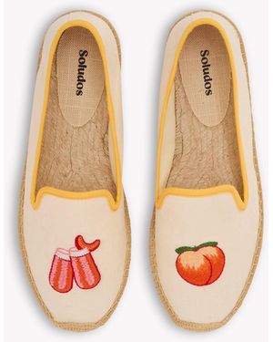 Soludos Smoking Espadrille | Embroidery | Bellini - Natural Undyed - Multicolor