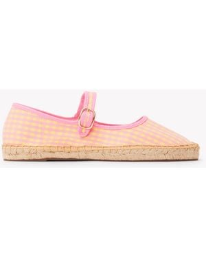 Soludos Mary Jane Espadrille | Vichy | Pink-yellow